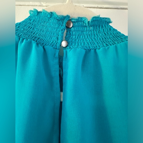 1. State Sheer Mock Neck Flutter Sleeve Top - Picture 6 of 7